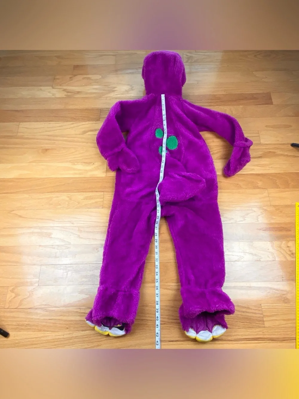 Barney The Purple Dinosaur Sherpa Fleece Kids Costume Zip 1997 halloween 4-6